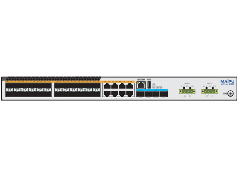 Switch Maipu S4230-36GTXF-AC 24*SFP interfaces, 8*Base-T interfaces, 4*SFP+ interfaces