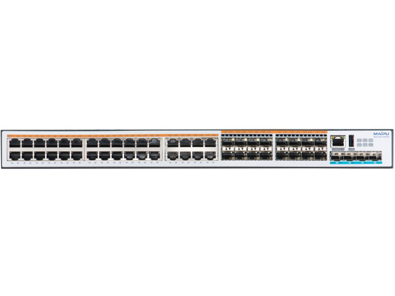 Switch Maipu S4330-54TGXF 32*Base-T interfaces 16*SFP interfaces  4*SFP+ interfaces, One Extension Slot, Dual Power Slots.